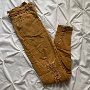 Size 6 long American eagle pants mustard